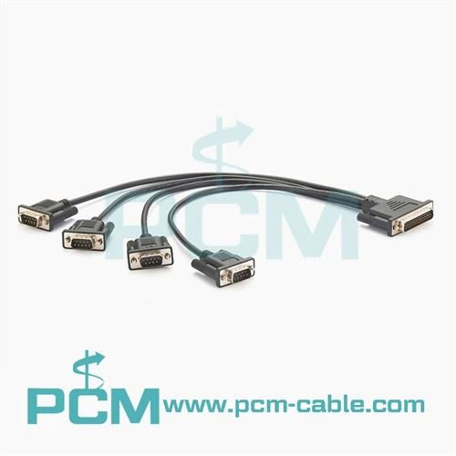 DB44 til 4x DB9 COM port kapall