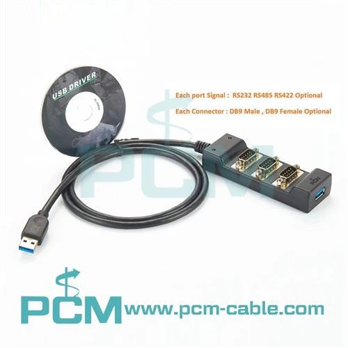 USB RS232 millistykki 3 tengi með USB framlengingu