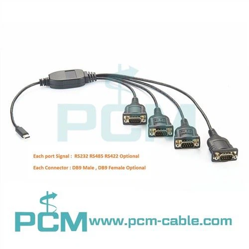 USB til serial RS232 millistykki 4 tengi