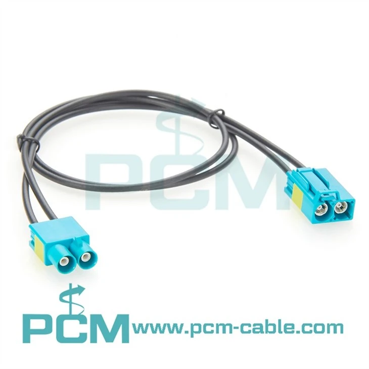 FAKRA Twin Male to Twin Female Cable Assembly for Dual-Channel Signal Transmission