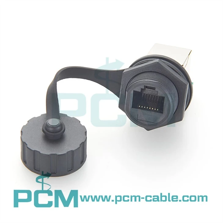IP67 vatnsheldur Panel Mount Cat5e Ethernet tengi kvenkyns til kvenkyns