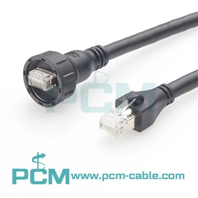 Harðgerður vatnsheldur Ethernet snúru RJ45 karl til karl