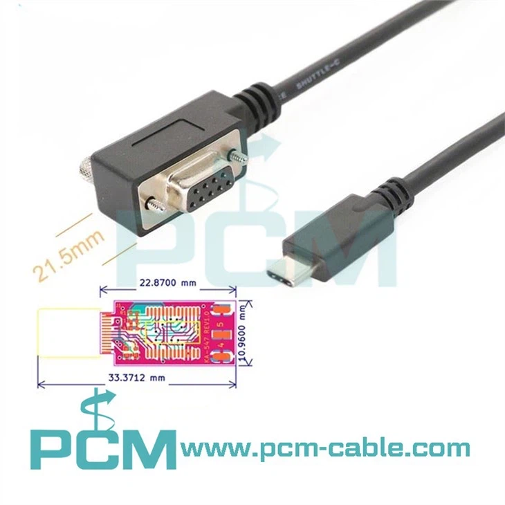 Plásssparandi USB-C til DB9 raðmillistykki