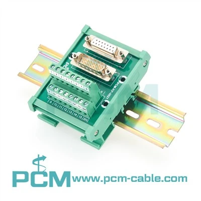DB15 Male Female Breakout Board Terminal Block Fyrir DIN járnbrautarfestingu