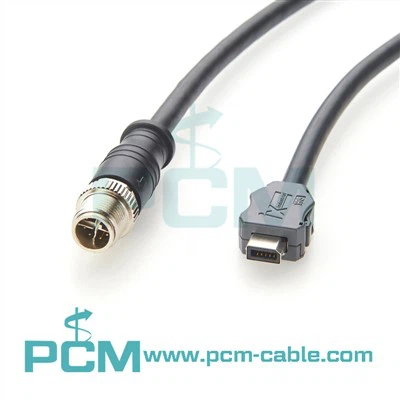 Ix lykill að m12 x - kóða Cat6a Ethernet snúru
