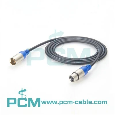 Xlr 3 pinna karlkyns við kvenkyns framlengingar snúru hljóðnemi DMX512 snúru